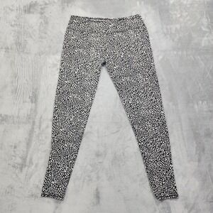 ClimateRight CuddlDuds Leggings Womens L Black Gray Leopard Print Stretch‎ Ankle